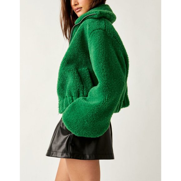 FREE PEOPLE Get Cozy Teddy Jacket / Rolling Hills - Picture 2 of 16